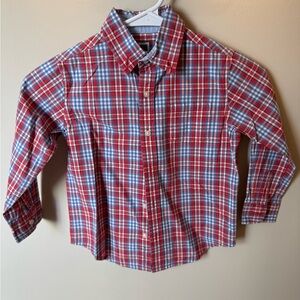 Janie and Jack Plaid Boys Shirt - Red and Blue